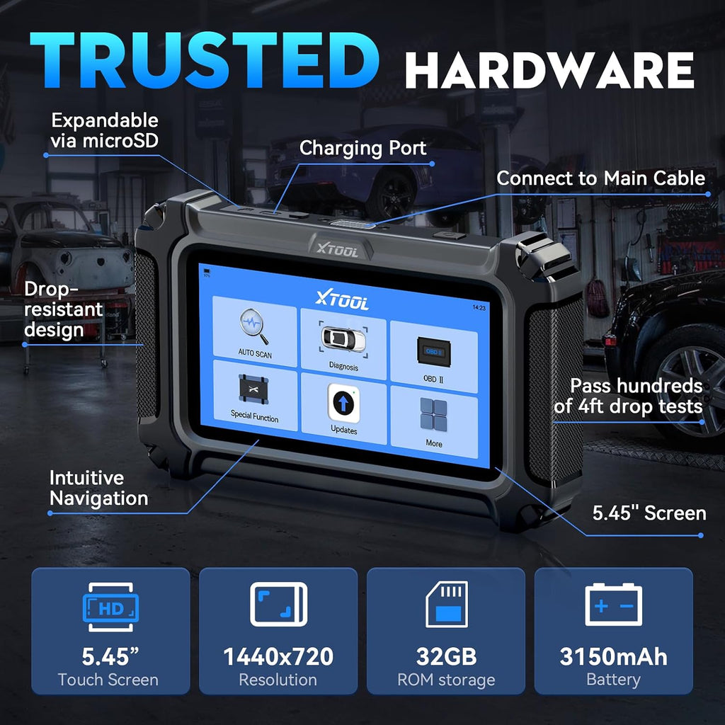 xtool D6S Scanner OBD2 Outil de Diagnostic Système Complet 30 Réinitialisations Moteur ABS SRS | Capteur de Départ/Reconditionnement Huile/EPB/SAS/Throttle/Transmission, Écran Tactile