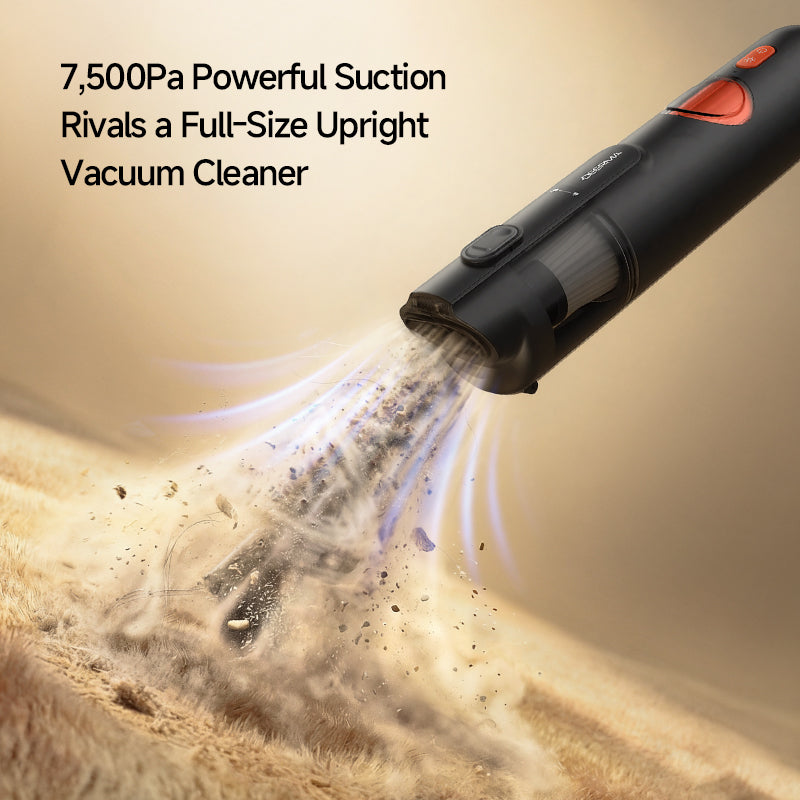 Deerma XC01 Aspirateur à main sans fil et portable, prêt en un instant pour voiture et maison, puissance d’aspiration de 7 500 Pa, ultra-léger 0,4 kg, polyvalence 6-en-1