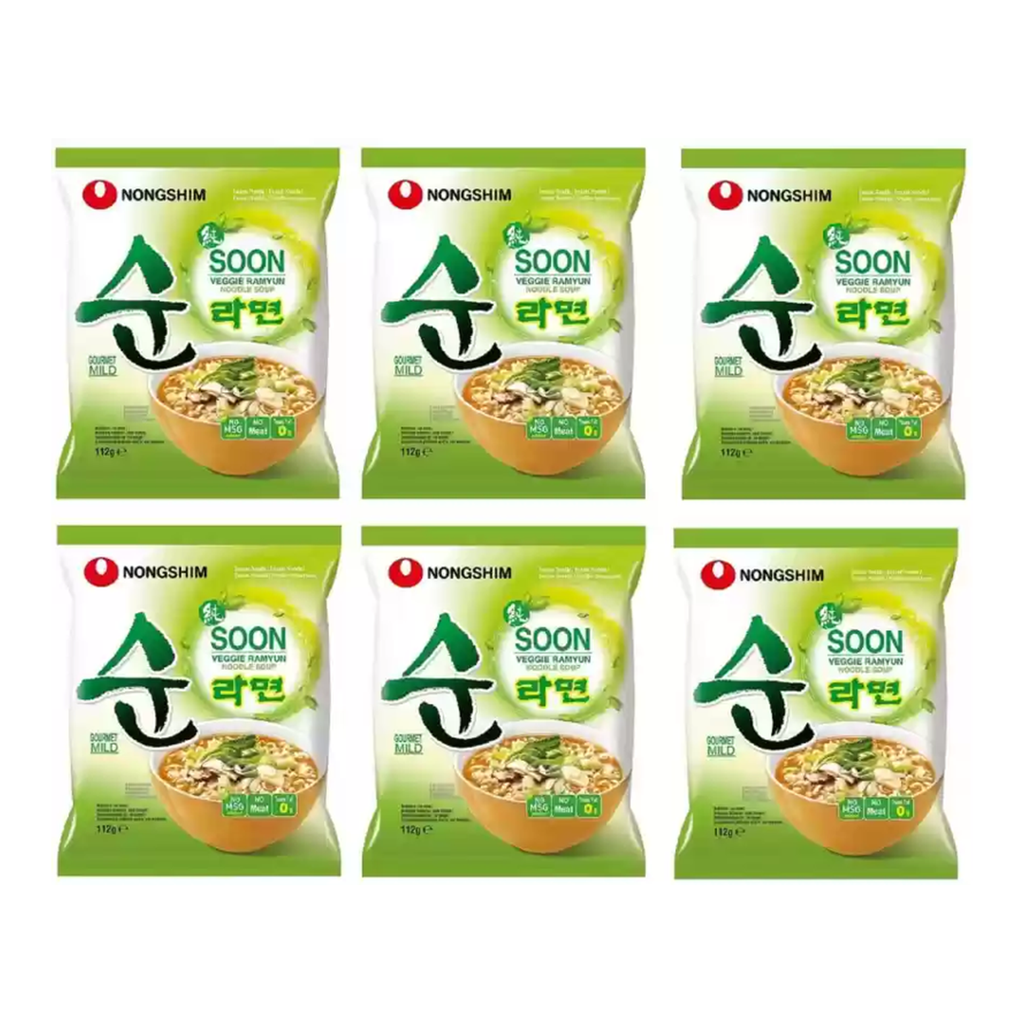 NongShim - Nouilles Instantanées Soon Veggie, 6 x 112 g