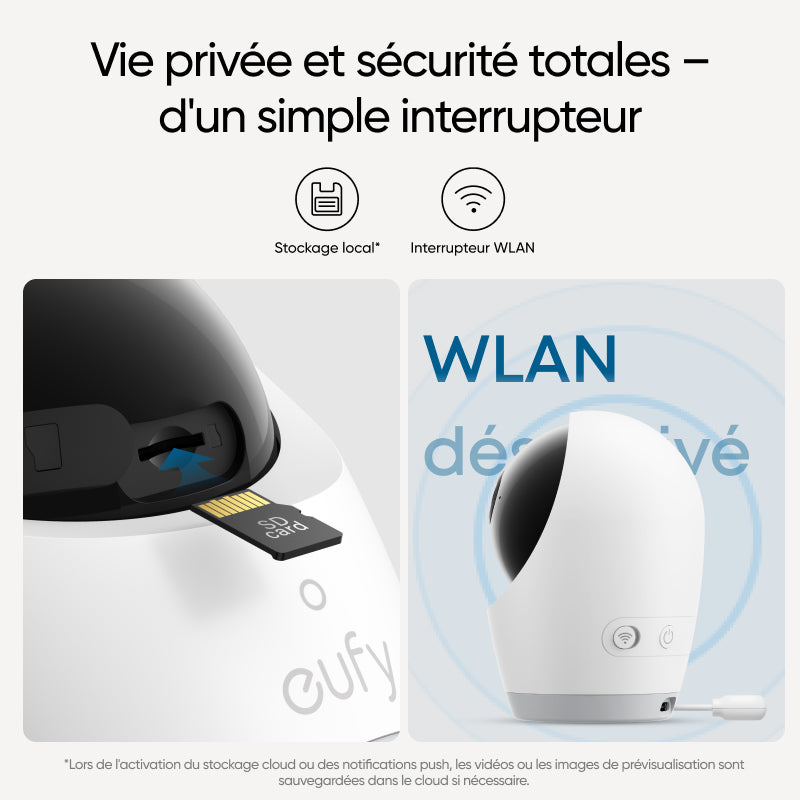eufy Babyphone vidéo E21 avec caméra, 4K UHD, écran 5 pouces (720p), mode Wi‑Fi hybride, contrôle via application et appareil, fonction panoramique/inclinable, zoom 8x, caméra portable avec batterie