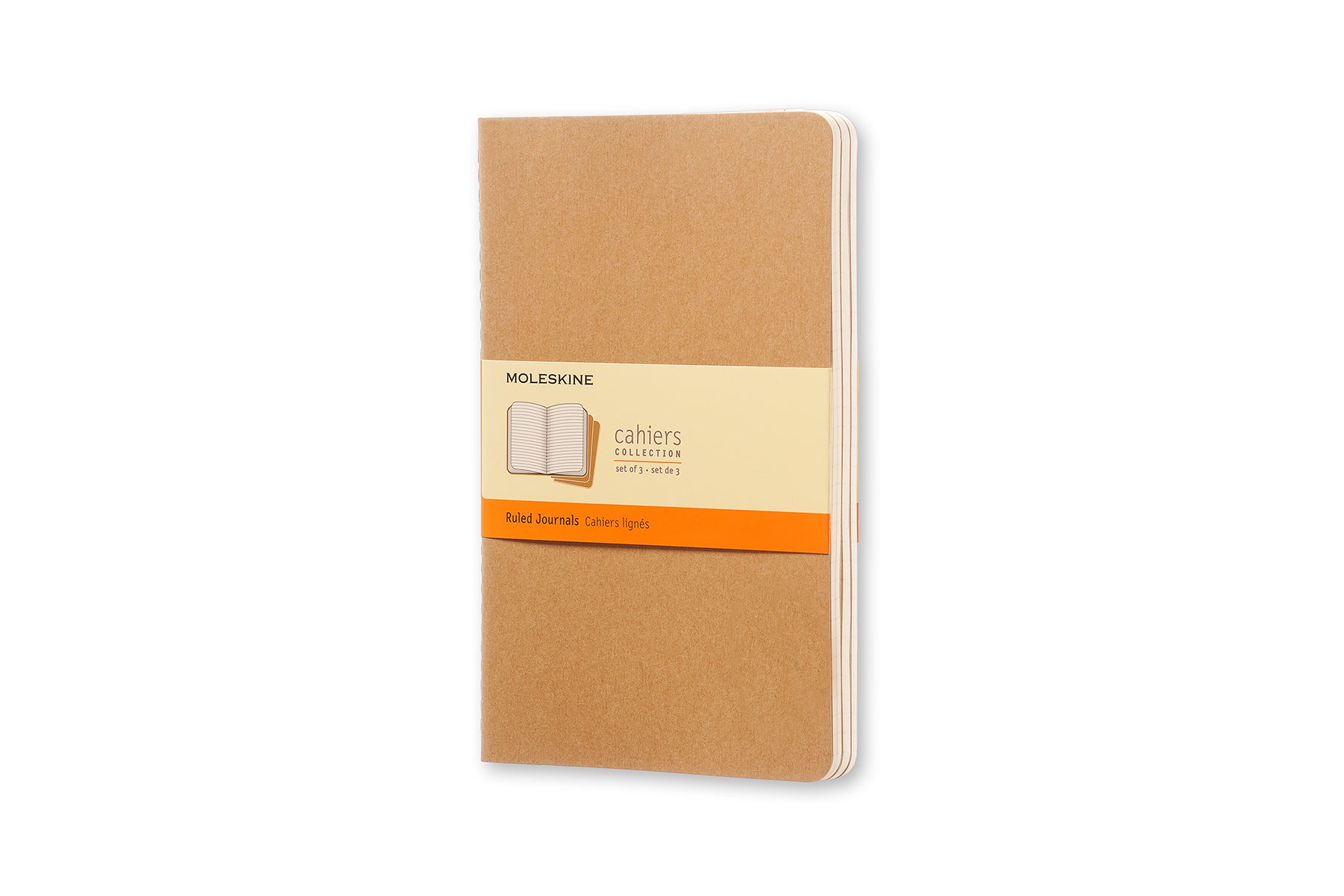 MOLESKINE Lot de 3 cahiers lignés grand format - Kraft