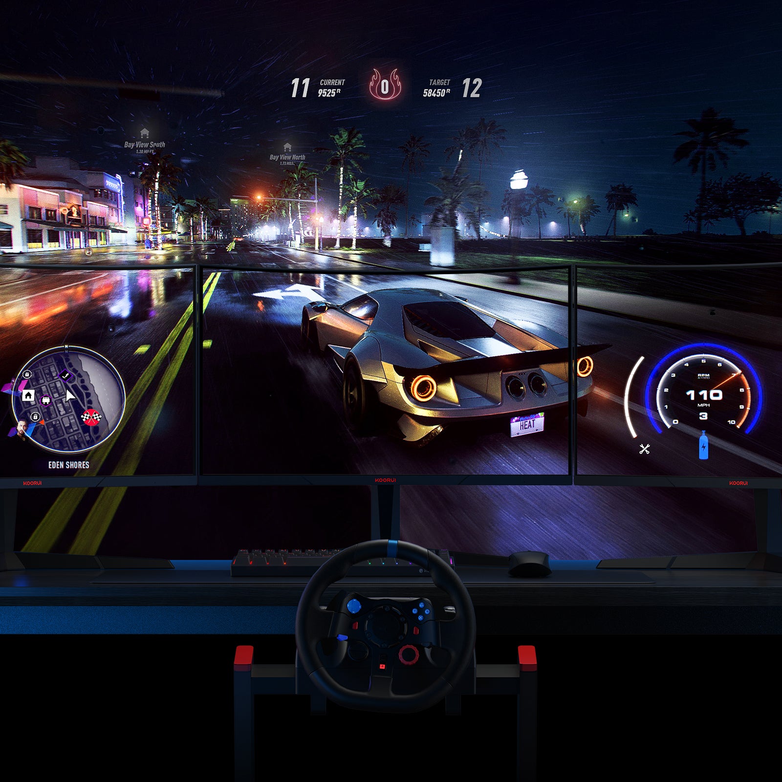 KOORUI 24E6CA – Moniteur de jeu incurvé VA FHD 180 Hz 23,6", Moniteur de jeu incurvé KTC 24E6CA 23,6 pouces rouge-noir, Moniteur d'ordinateur incurvé VA FHD 1920×1080 1500R