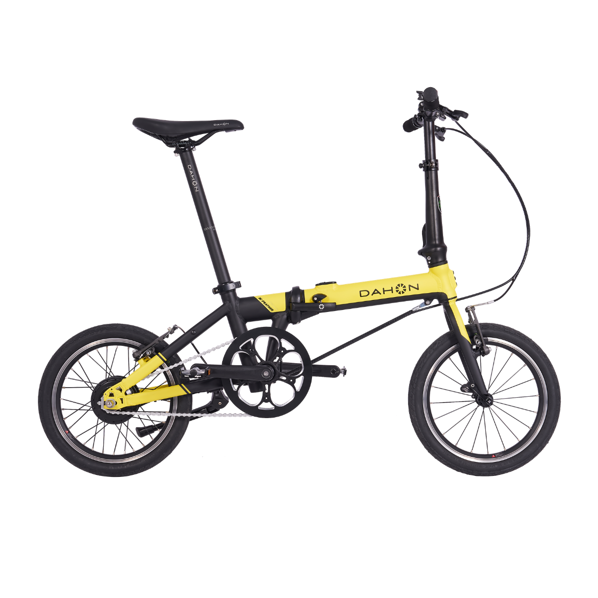 DAHON K-Feather Vélo électrique pliant avec moteur de moyeu arrière et batterie 24 V 5 Ah, pneu 16" x 1,5" - Jaune