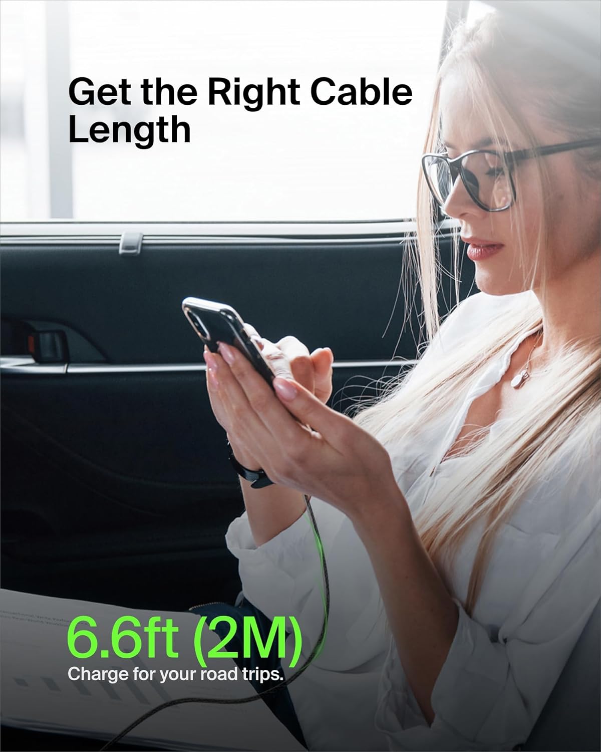 Belkin Câble tressé USB-C vers USB-A pour smartphone - Blanc - 2 m