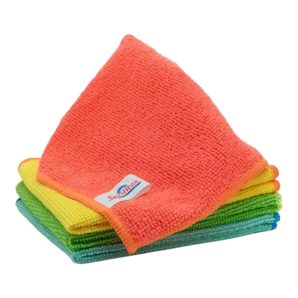 SPONTEX Chiffons microfibre multi-usages lavables en machine jusqu'à 500 fois 4 chiffons