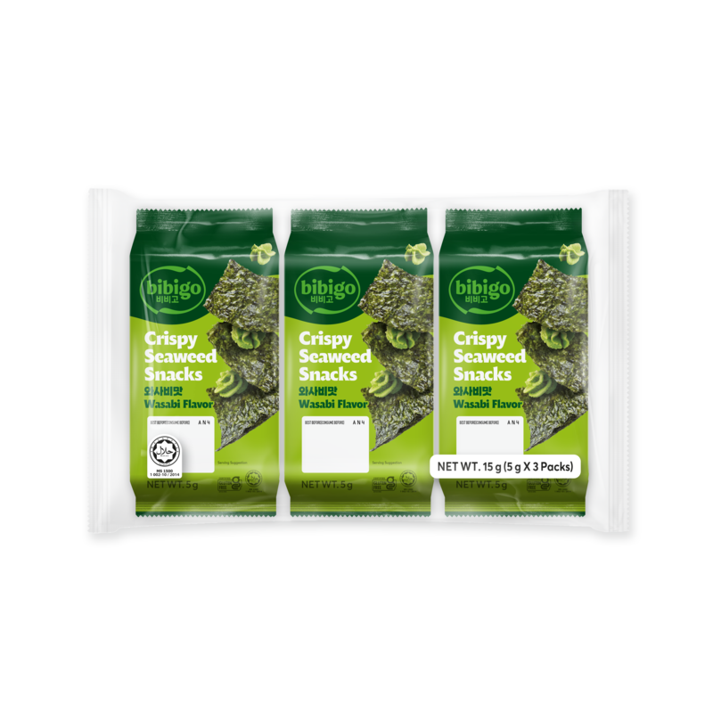 bibigo Chips d'algues au wasabi 5 g x 3