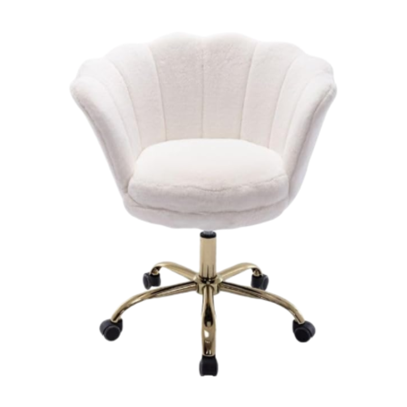 Ya-Home Chaise de bureau moderne pivotante à hauteur réglable pour bureau à domicile/chambre, Blanc