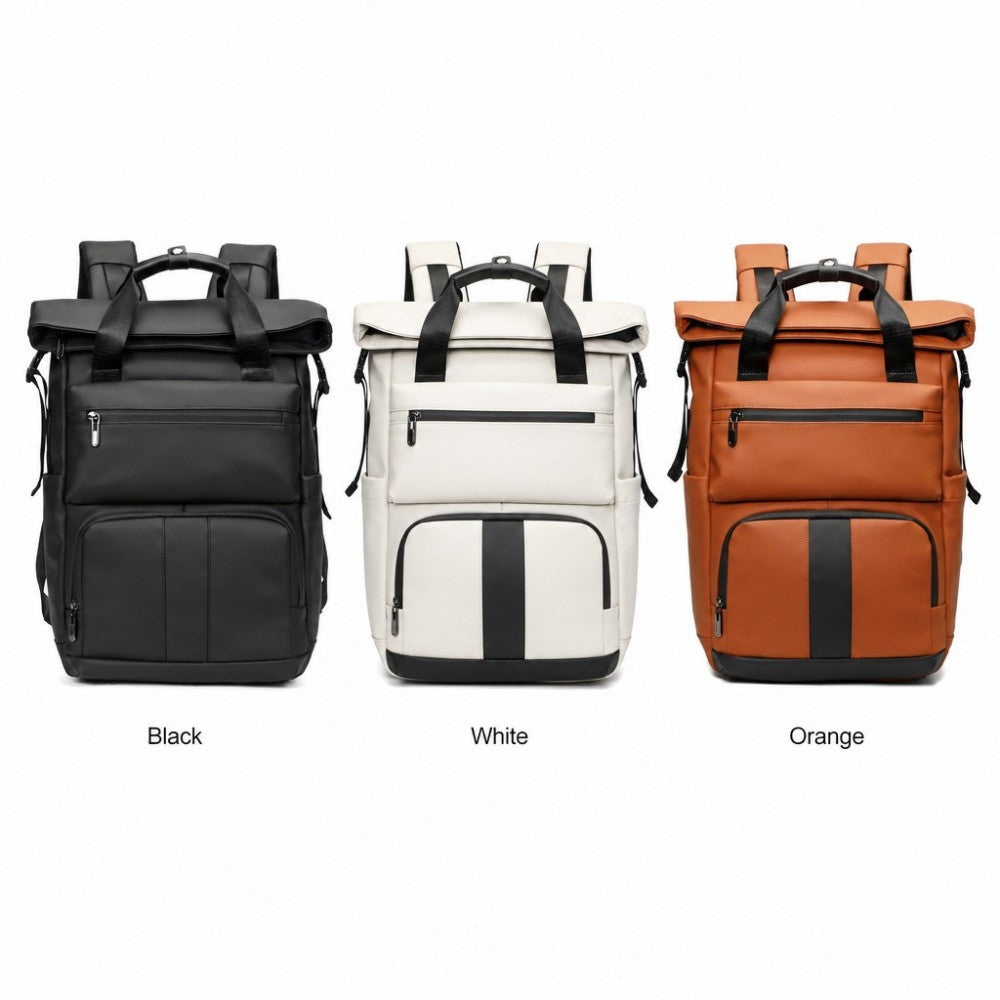 Sac à dos ordinateur portable 15,6 pouces à rabat supérieur déperlant grande capacité sac à dos multi-poches pour voyage trajet quotidien