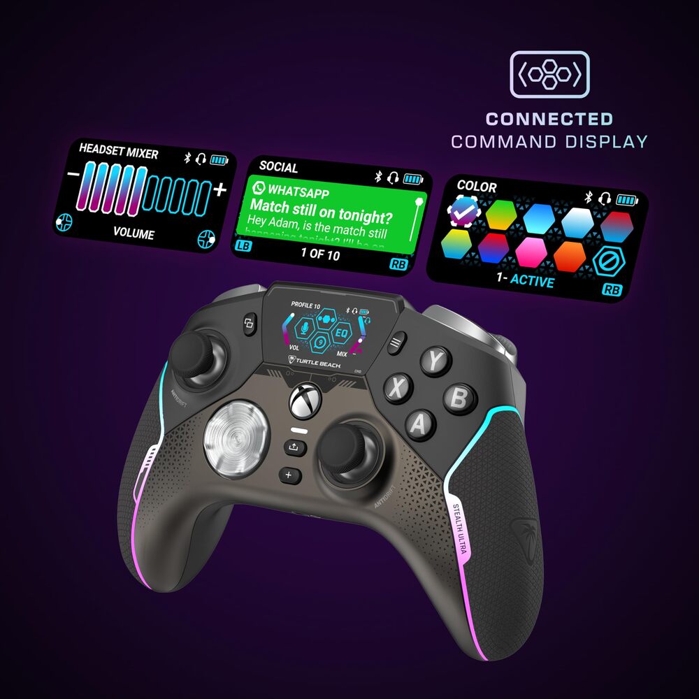 Turtle Beach Stealth Ultra Manette sans Fil - Joysticks à Effet Hall, 4 Boutons Programmables, Écran de Contrôle, Gâchettes Réglables - Xbox Series X|S, Xbox One, PC, Android & iOS - Noir