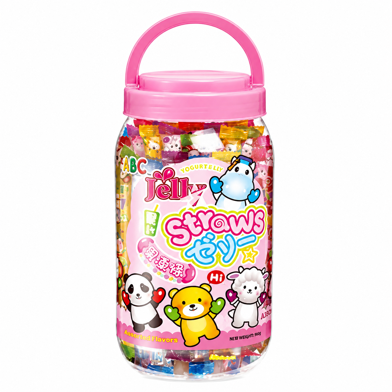 ABC JELLY Animal Friends Bocal de gelée en tube aux saveurs assorties - 800 g