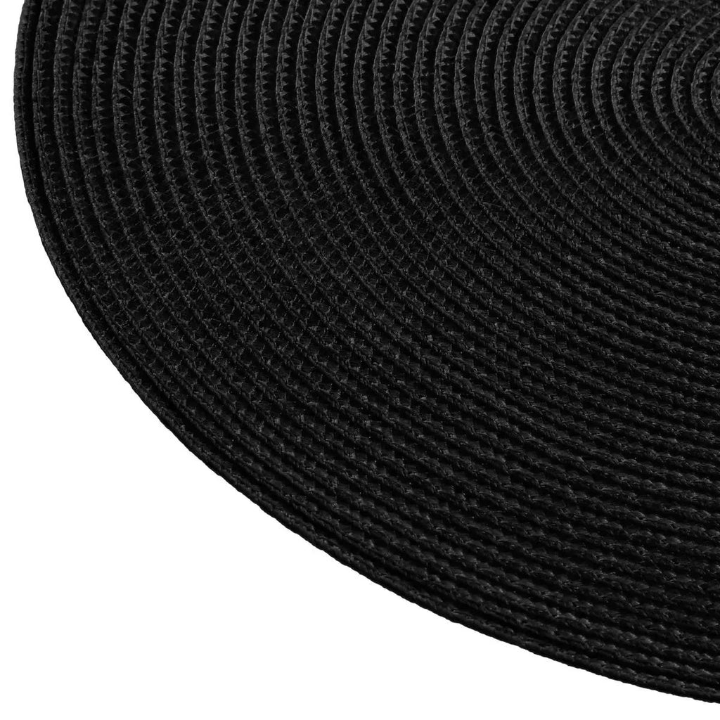 Set de table tressé diam 38 cm noir