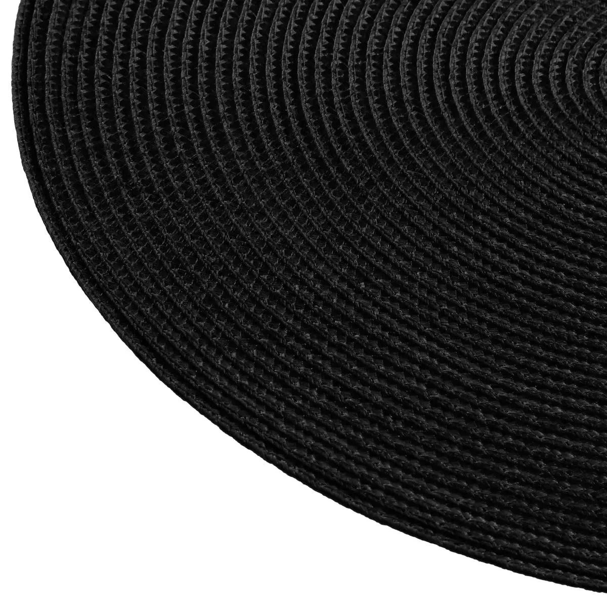Set de table tressé diam 38 cm noir