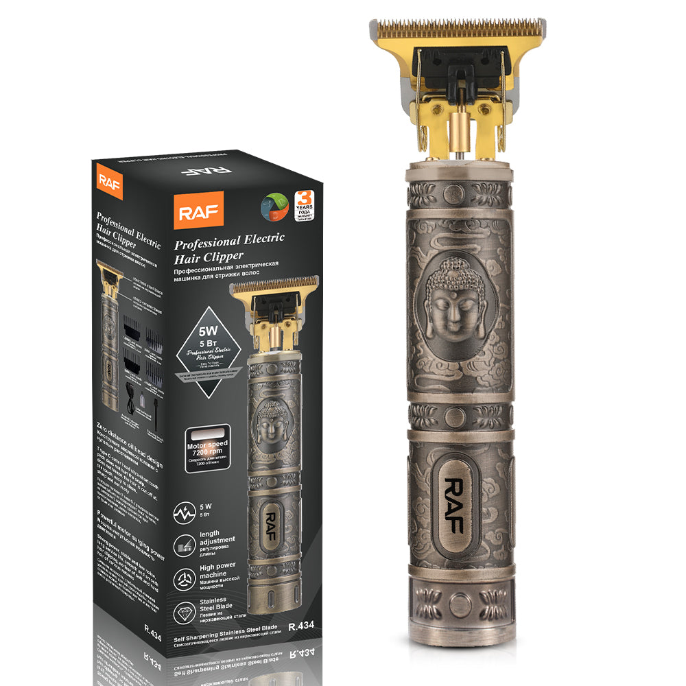 RAF Tondeuse professionnelle pour hommes, technologie T Blade, appareil sans fil, moteur 7200 tr/min, kit coiffage de barbier