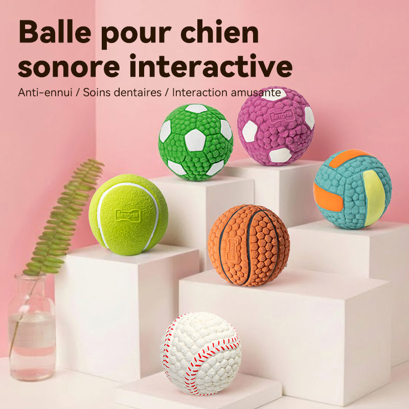 Blinkit Kit de balles jouets interactives sonores pour animaux, Son par pression pour attirer l’attention, Latex souple pour morsure douce, Conception pour nettoyage des molaires