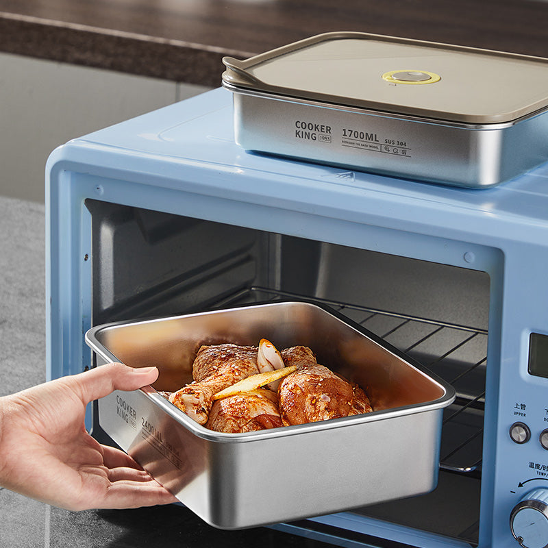 COOKER KING Boîte de conservation alimentaire - Boîte bento - Acier inoxydable - 4 pièces