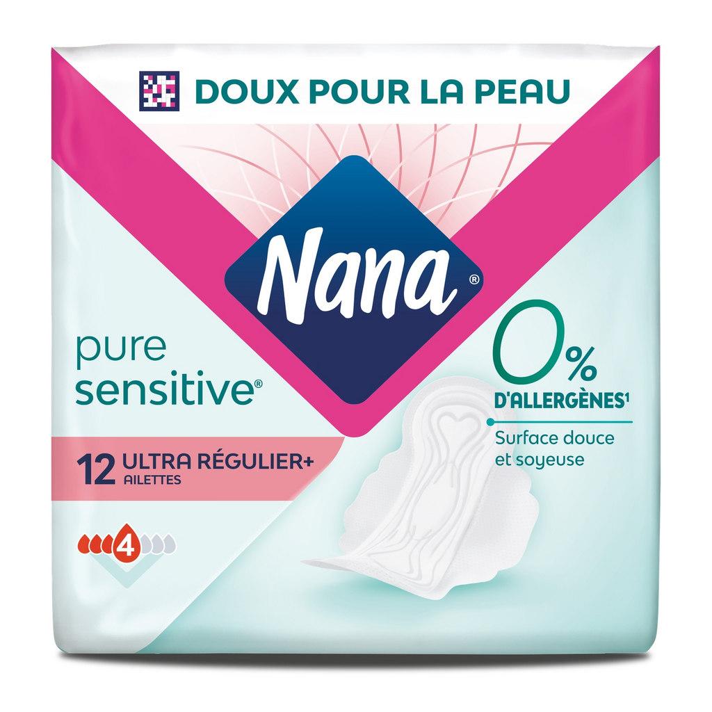 NANA PureSensitive Serviettes Hygiéniques Avec Ailettes Normal - 12 Unités