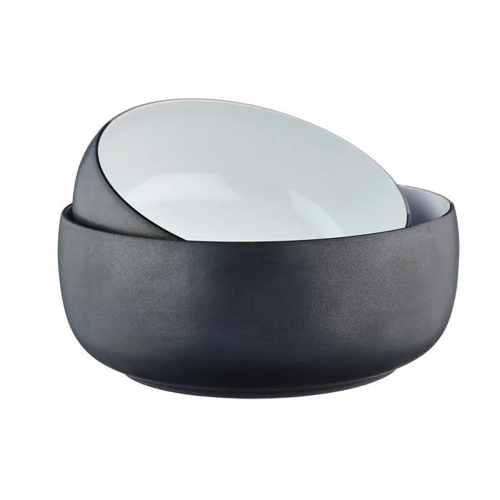 BJÖRN GOURMET Lot de 2 saladiers onyx - Ø 25 cm et Ø 29,5 cm