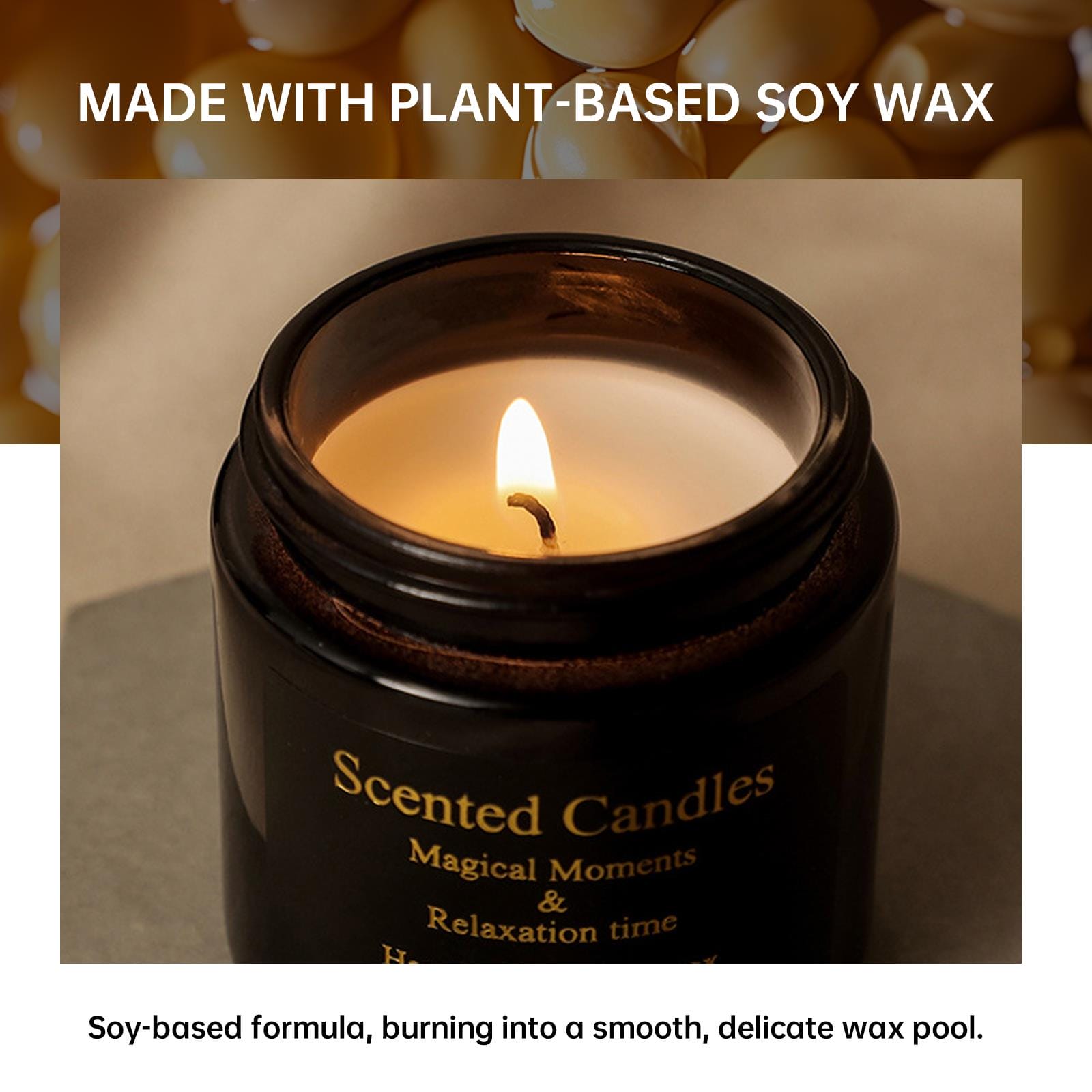 Zooly All-Black Series Bougie parfumée en pot à crème - Genévrier français et lavande, 200 g, 1 pièce