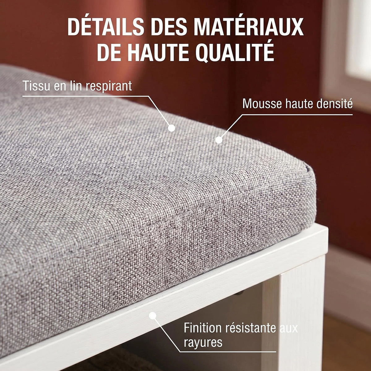 HaluPeit Banc à chaussures avec assise, meuble à chaussures avec banc et 12 compartiments, banc d'entrée avec étagères réglables pour le salon, la chambre ou le couloir, blanc et gris