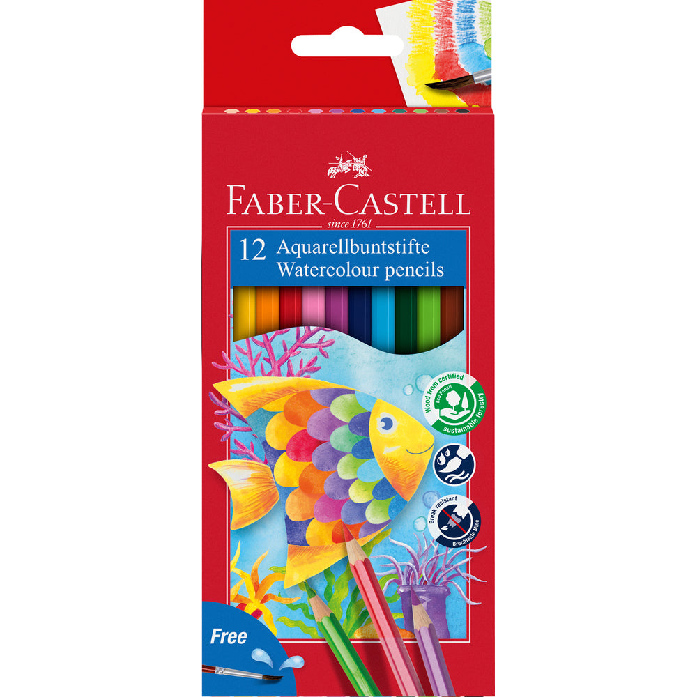 Faber-Castell Coffret de 24 crayons aquarellables + pinceau