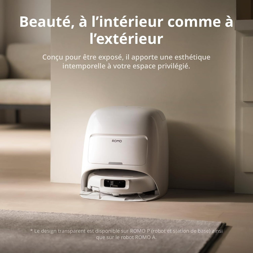 DJI ROMO S Aspirateur Robot Laveur avec Aspiration de 25 000 Pa, Détection de Niveau Drone, Deux Bras Robotiques, Fonctionnement sans Entretien de 200 Jours