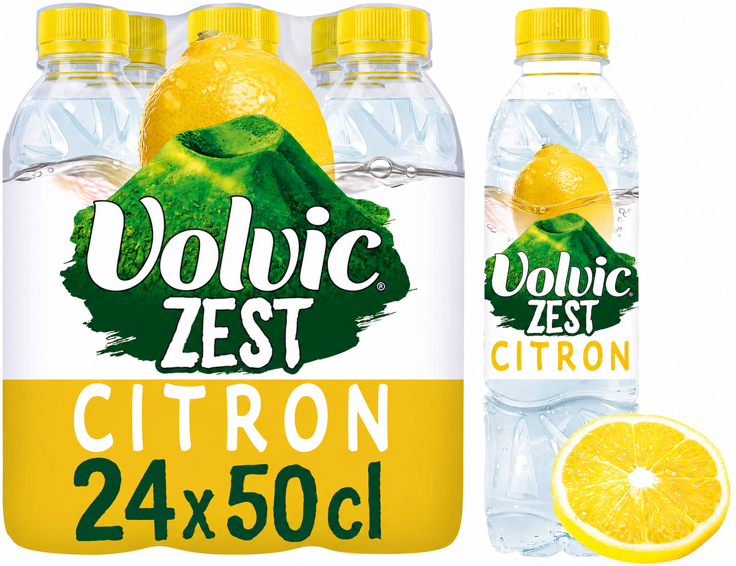 VOLVIC ZEST Eaux aromatisées citron Pack de 24x50cl