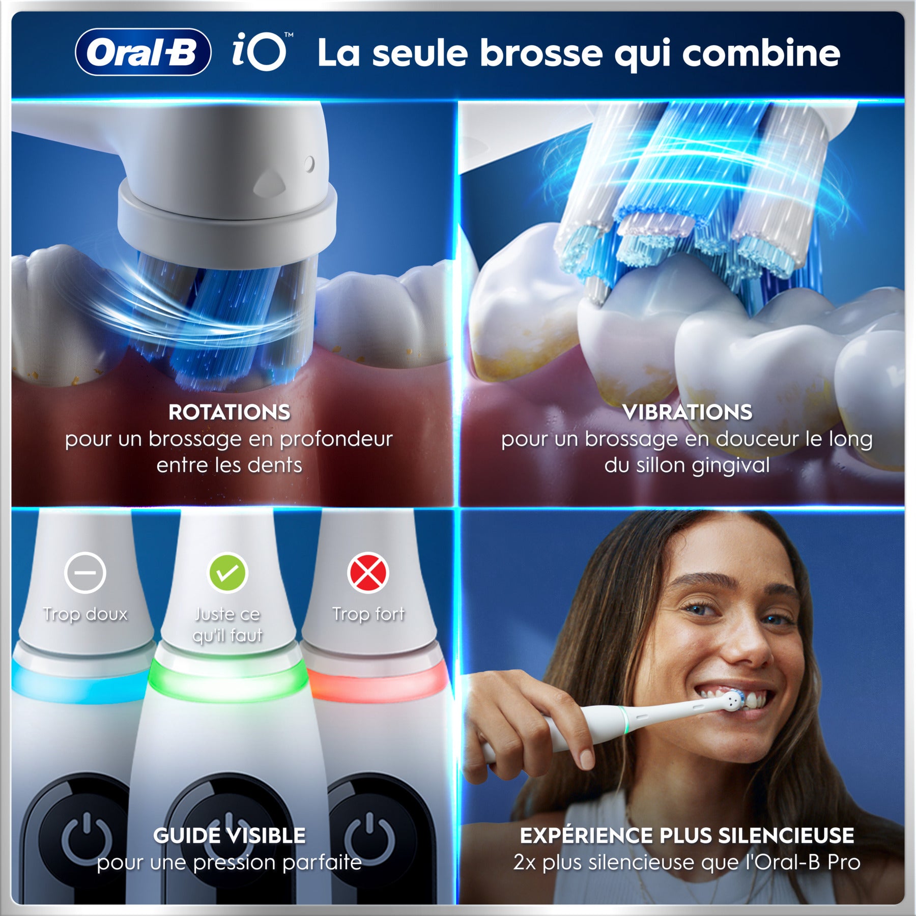 Oral-B iO 6 Brosse à dents électrique Lot de 2 Rose et blanc 2 têtes de brosse