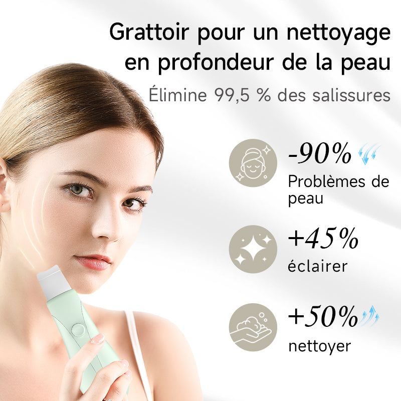 Qiweiny Appareil 2-en-1 extracteur de points noirs & grattoir visage vert
