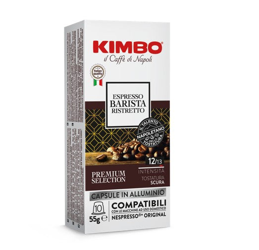 KIMBO Nespresso Capsules de café Espresso Barista Ristretto Intensité 12/13, 10 capsules, 55 g