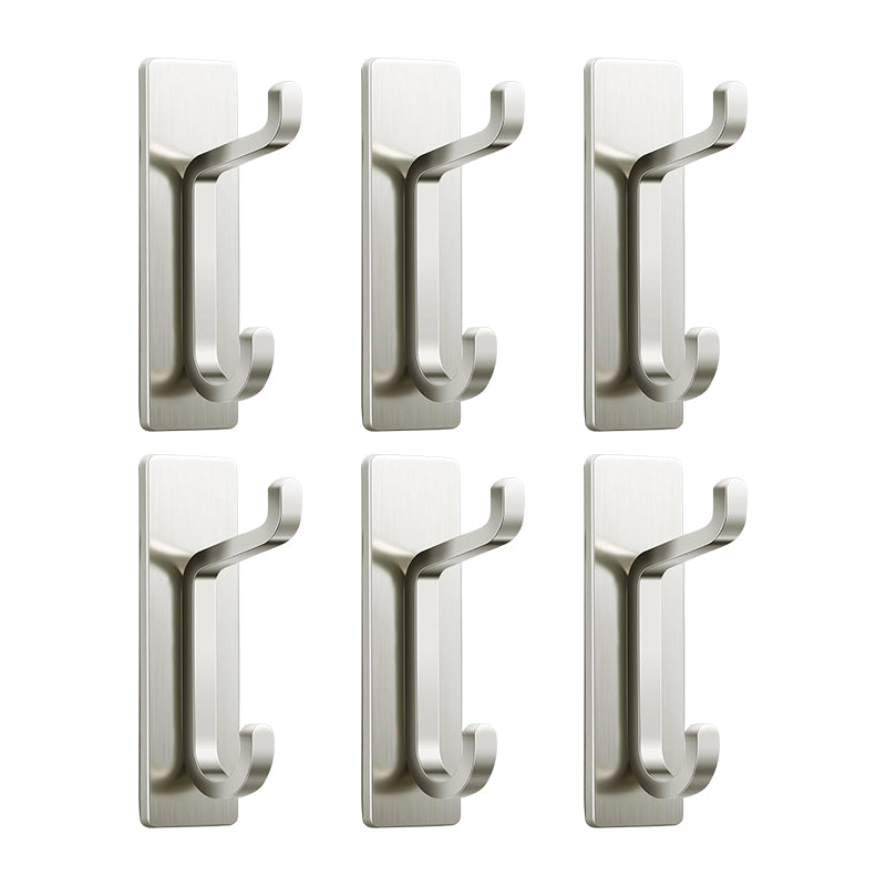 JORDAN&JUDY Lot de 6 crochets adhésifs robustes en acier inoxydable - Argent