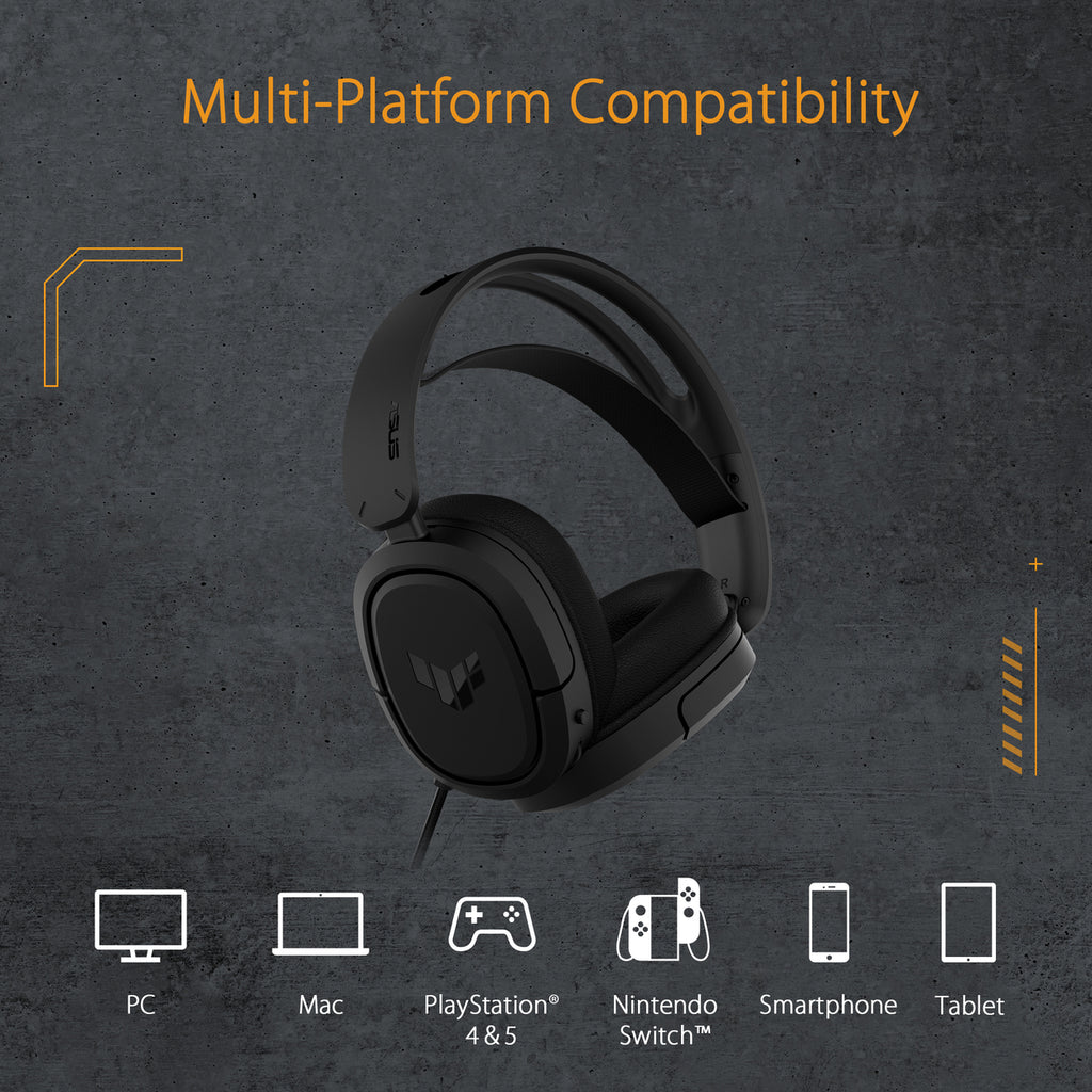 ASUS TUF H1 Casque Gaming Sans Fil - Noir