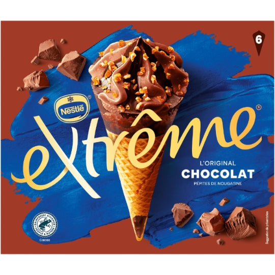 EXTRÊME Cônes glacés Chocolat x6 426g