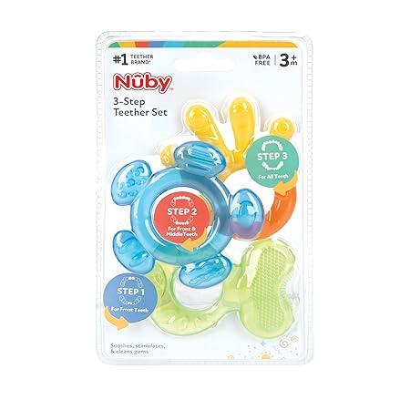 Nuby Set de jouets de dentition 3 étapes