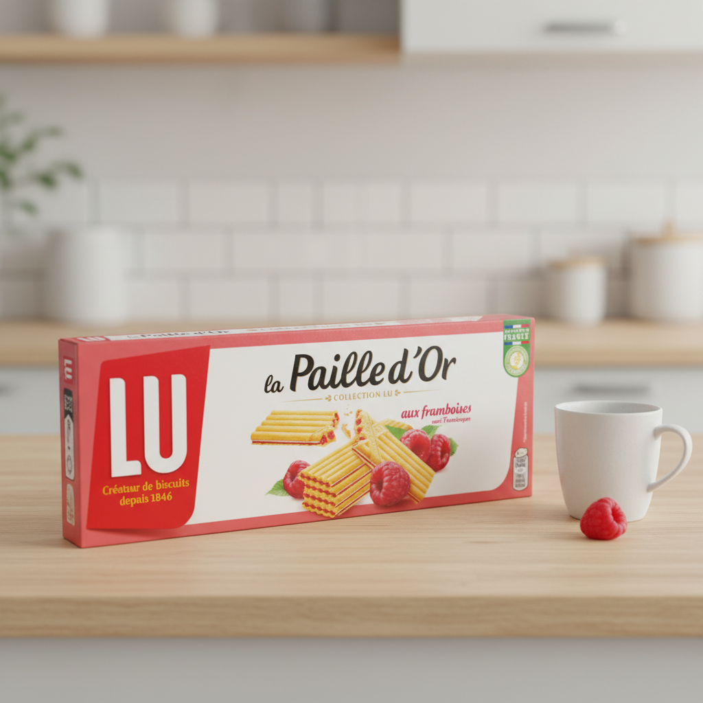 LU La Paille d'Or Gaufrettes fourrées aux framboises - 170 g