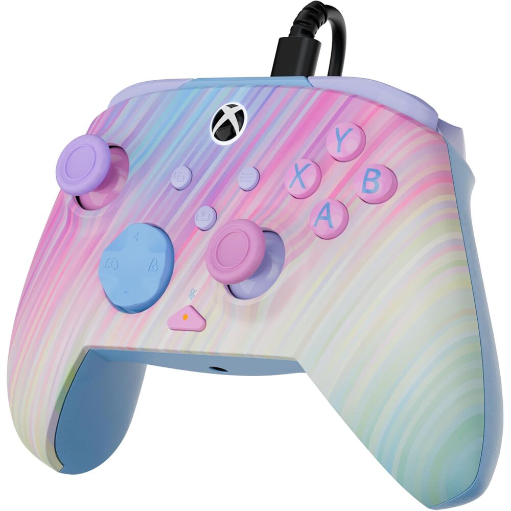 Turtle Beach Rematch Manette filaire Câble USB 2.5m - Boutons Programmables & Commandes audio - Xbox Series X|S, PC (Licence officielle Microsoft) - Motif phosphorescent Cotton Candy