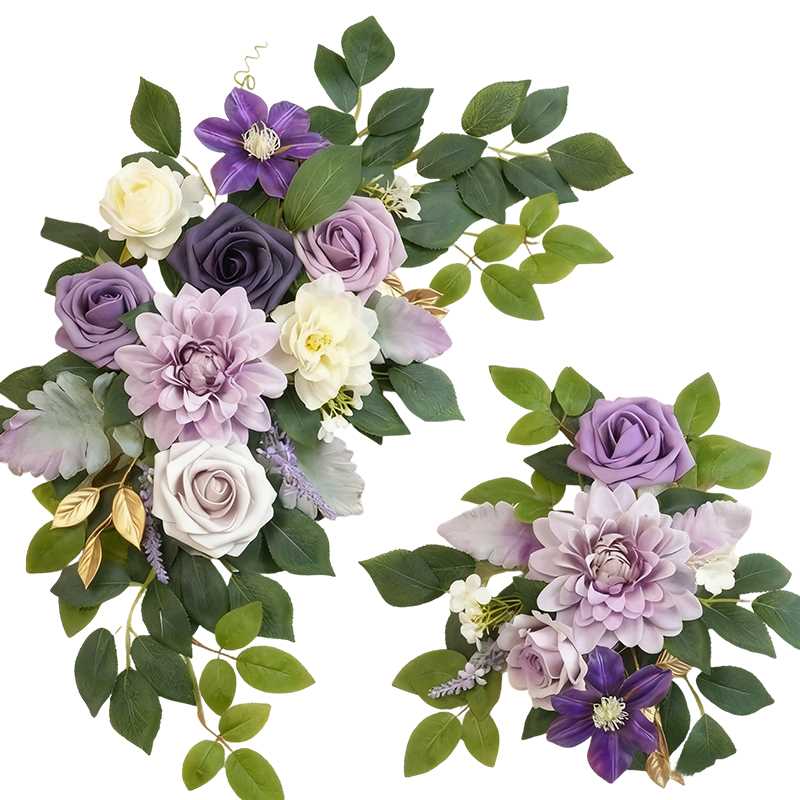 Wei's moment Arc de Mariage Fleur (Lot de 2) Panneau de Bienvenue Fleur Décor de Fond Guirlande Pour Cérémonie Réception Tableau Mural Chevalet Décoration d'Intérieur Entrée Panneau