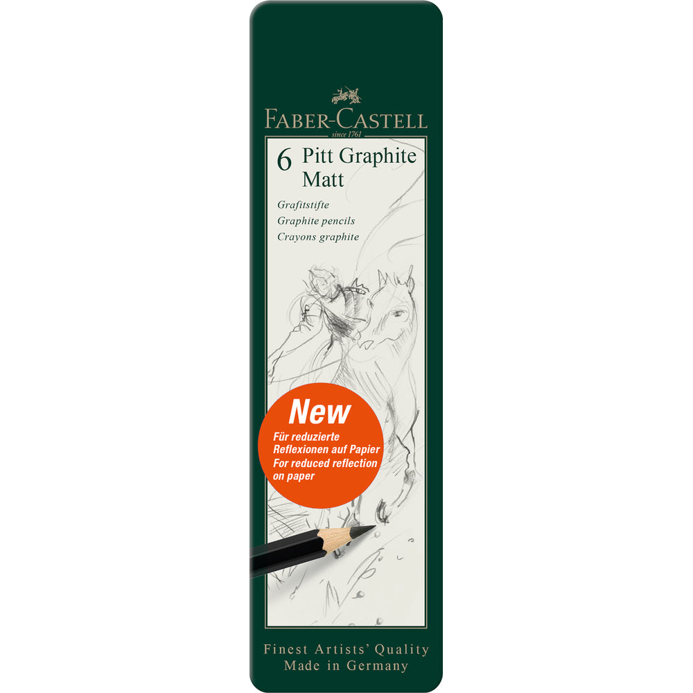 Faber-Castell Boîte de 6 crayons graphite Pitt Matt