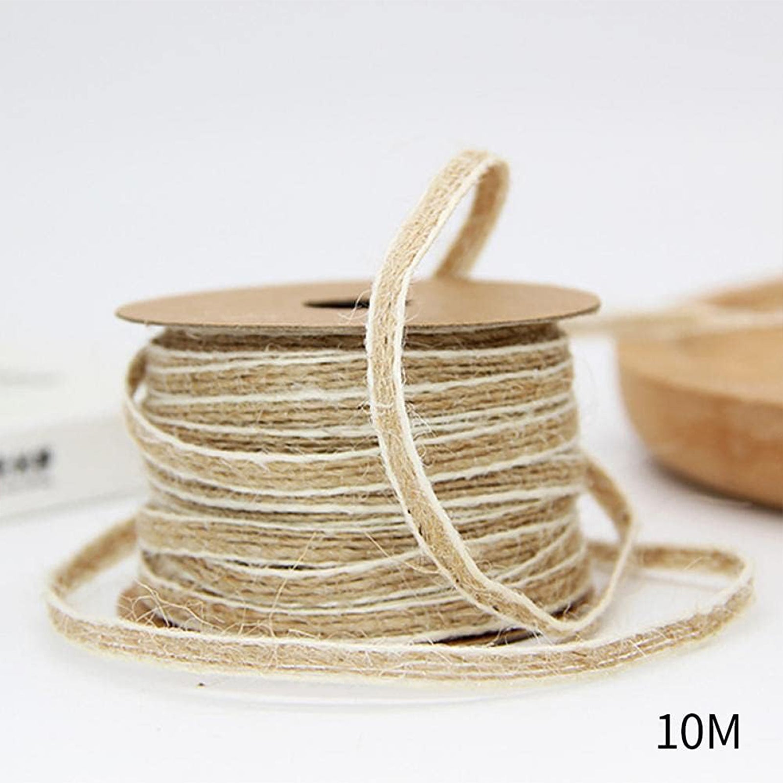 JU7CER Rouleau de filet en jute 2 pièces avec cordon en lin jaune et ruban tissé nœud décoratif DIY pour les arts de Noël et l'emballage de la ligne de pêche Longueur : 10 m, largeur : 0,6 cm