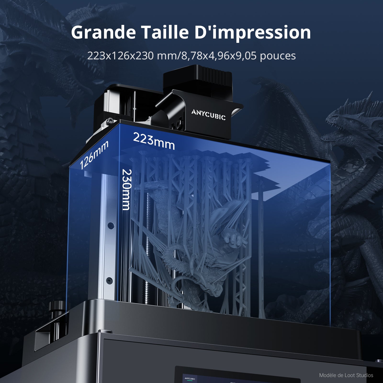 ANYCUBIC Photon Mono M7 14K - Imprimante 3D Résine - Écran LCD Monochrome 10,1 pouces - Source Lumineuse COB 3.0 - Vitesse d'impression 150 mm/h - Volume d'impression 223 x 126 x 230 mm