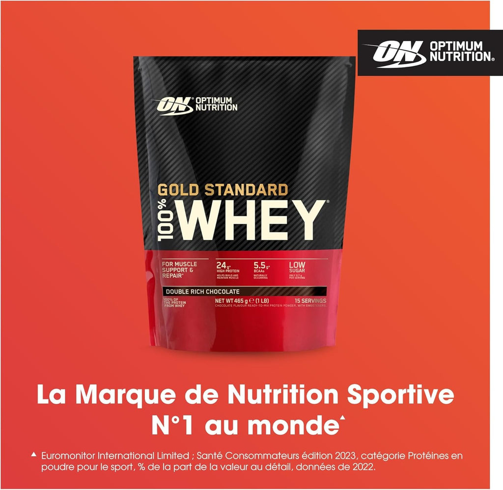 Optimum Nutrition Gold Standard 100% Whey Protein, Double Rich Chocolate 465 g (15 portions)