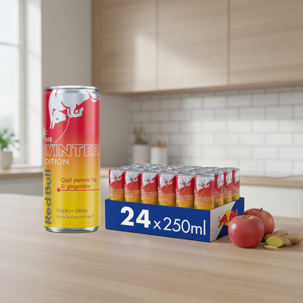 Red Bull Boisson énergisante Pomme Fuji-Gingembre - 24 canettes de 25 cl