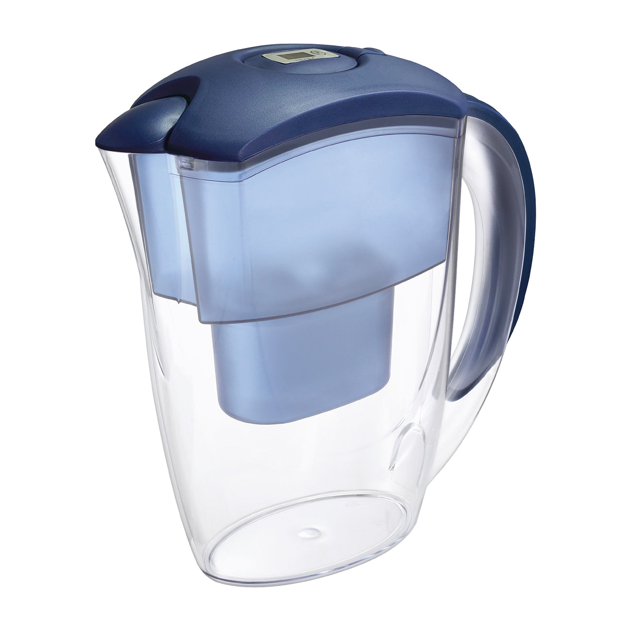 VIVREAL Carafe filtrante 2,4 L avec minuteur électronique, élimine le chlore, le calcaire et les métaux lourds, compatible avec les filtres Brita, matériau ABS de qualité alimentaire