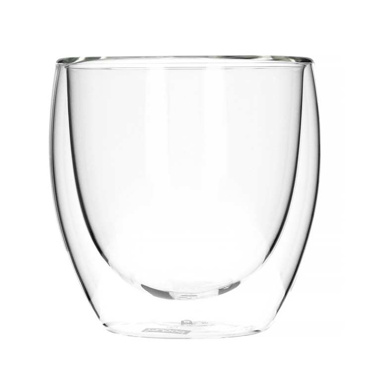Lot de 2 Grandes Tasses en Verre Double Paroi 250ml, Résistantes à la Chaleur en Verre Borosilicate, Compatibles Micro-ondes, Idéales pour Café, Thé, Lait, Jus, Glace et Desserts, Parfaites pour Boissons Chaudes et Froides