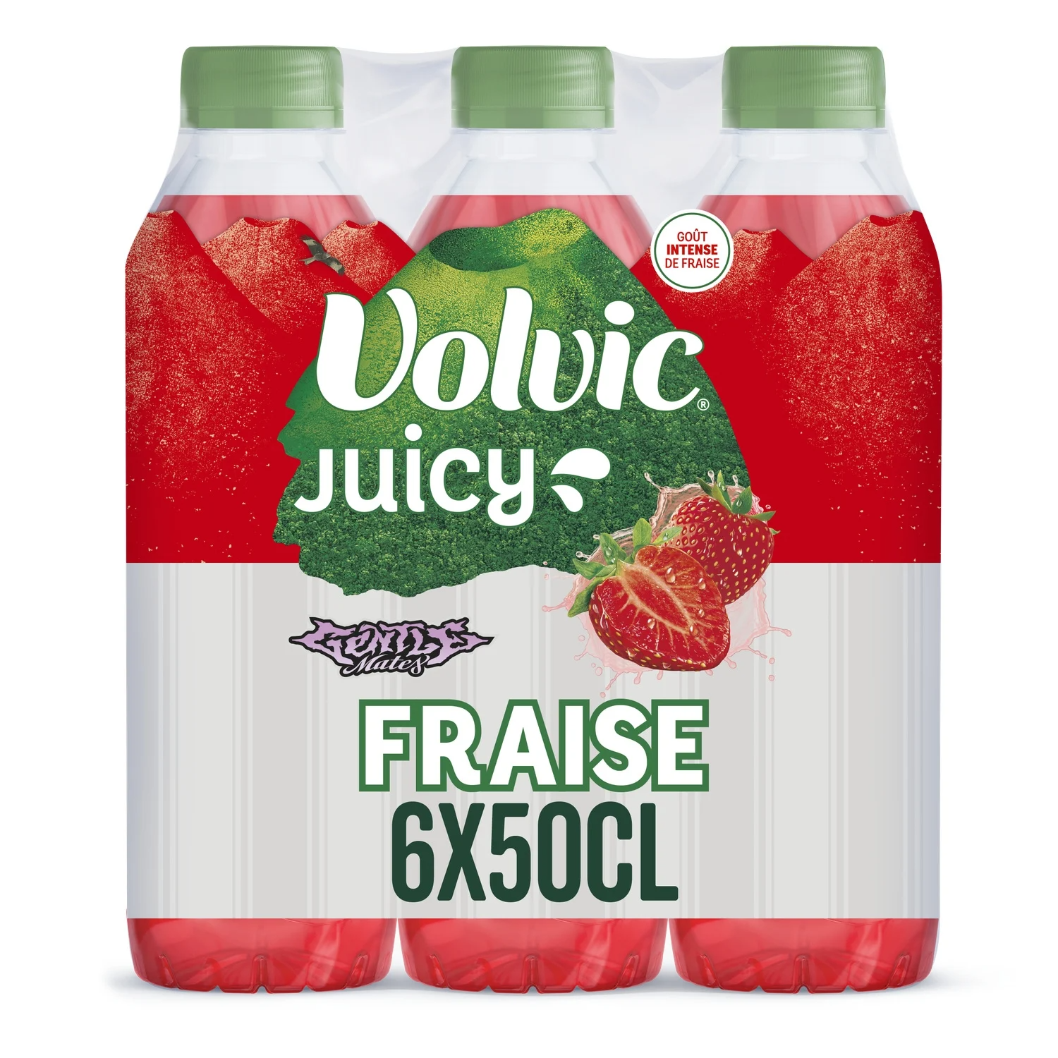 VOLVIC JUICY Eau aromatisée au jus de fraise 6x50cl