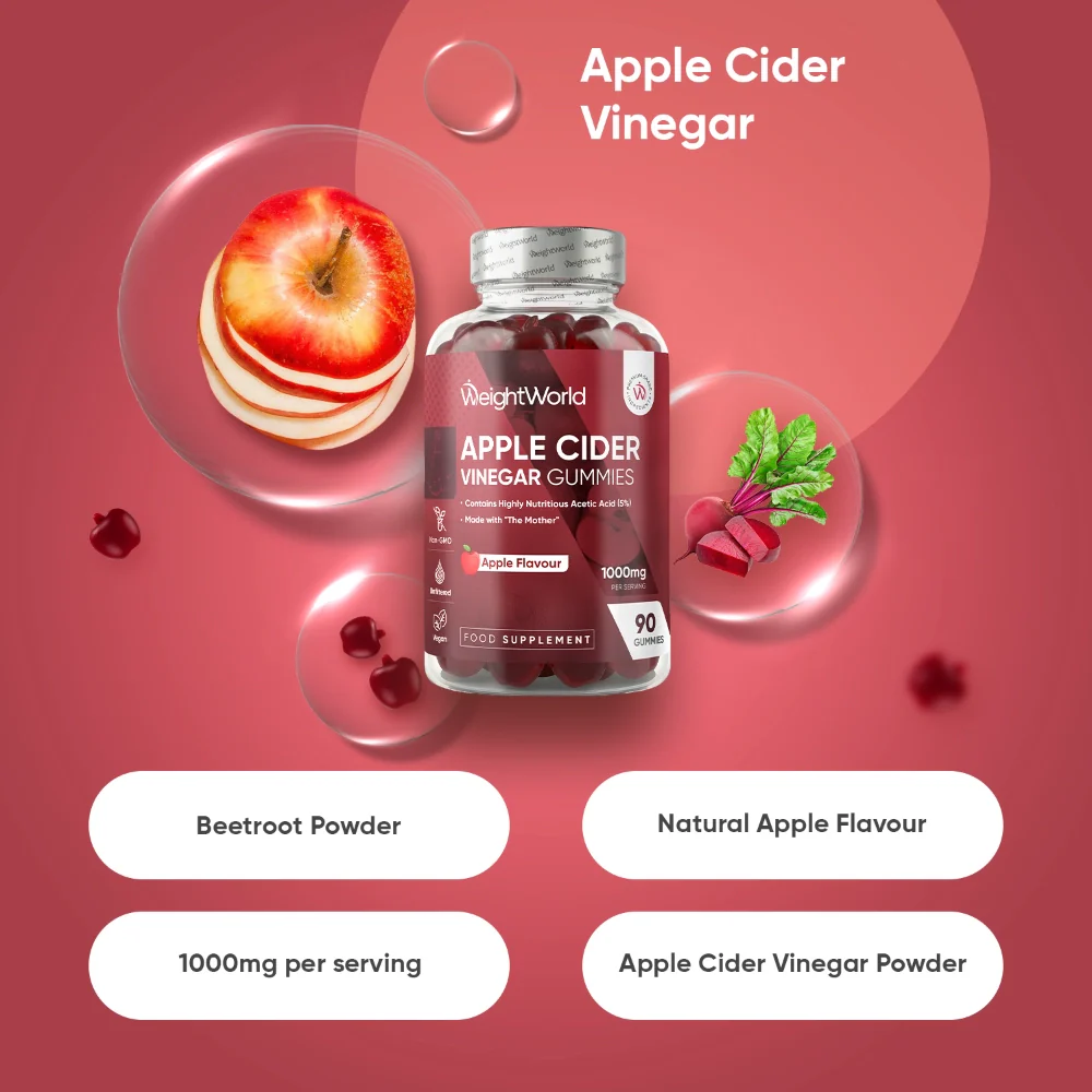 WeightWorld Vinaigre de cidre 1000 mg - 90 gommes