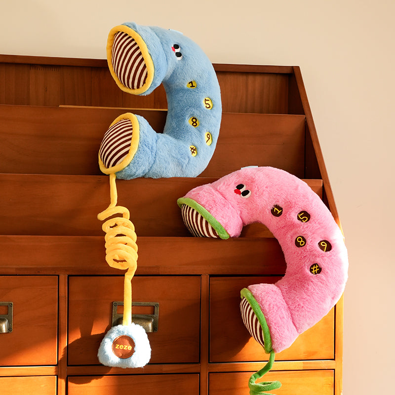 ZEZE Coussin pour chat en forme de téléphone rétro - Rose/vert