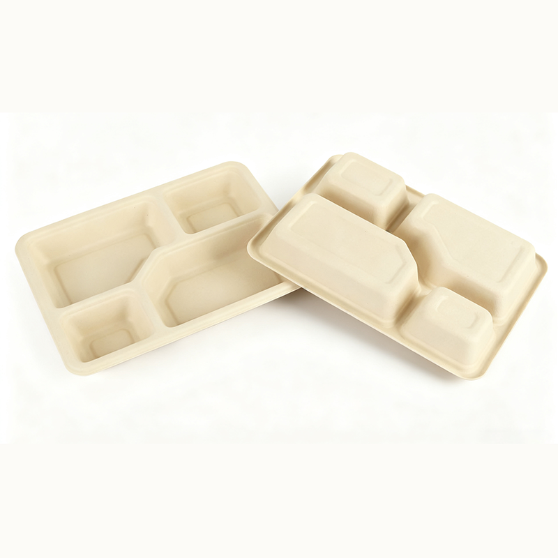 Plateau jetable en fibre de bambou Ruibamboo 23oz 4 compartiments – Lot de 50