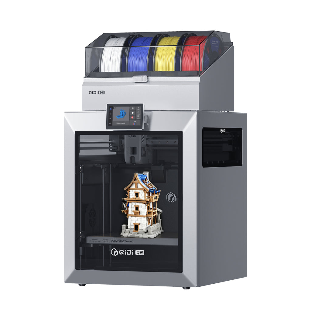 QIDIQ2 Combo Imprimante 3D, FDM à boîtier fermé avec chambre chauffante à 65 °C, filtration d’air ultra-fine, vitesse élevée de 600 mm/s, caméra IA, mise à niveau automatique complète