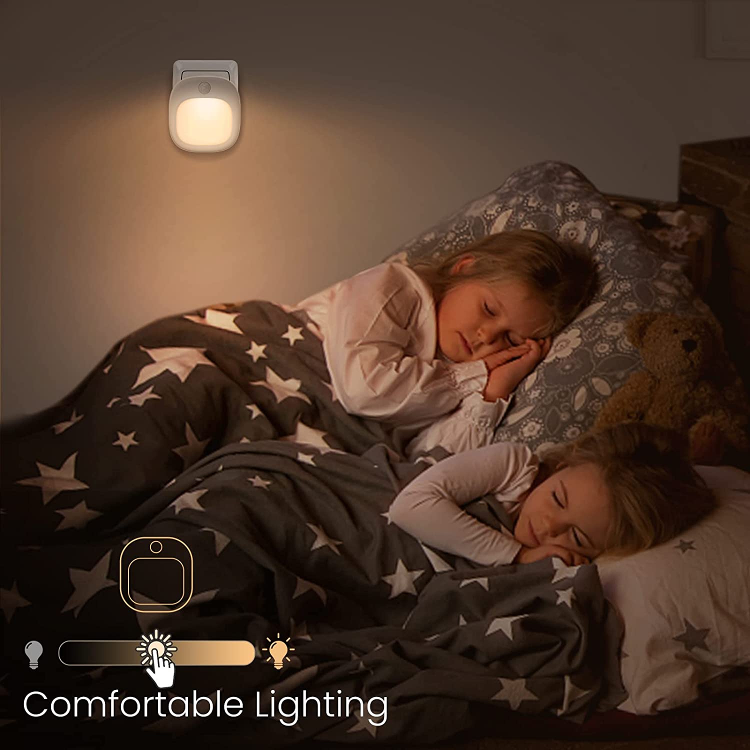 Lichtsinn Pack de 2 veilleuses LED avec capteur de mouvement, 3 températures de couleur, 5 niveaux de dimmulation, LED SMD 1 W, 100-240 V, ABS et métal, pour chambre, chambre à bébé et entrée