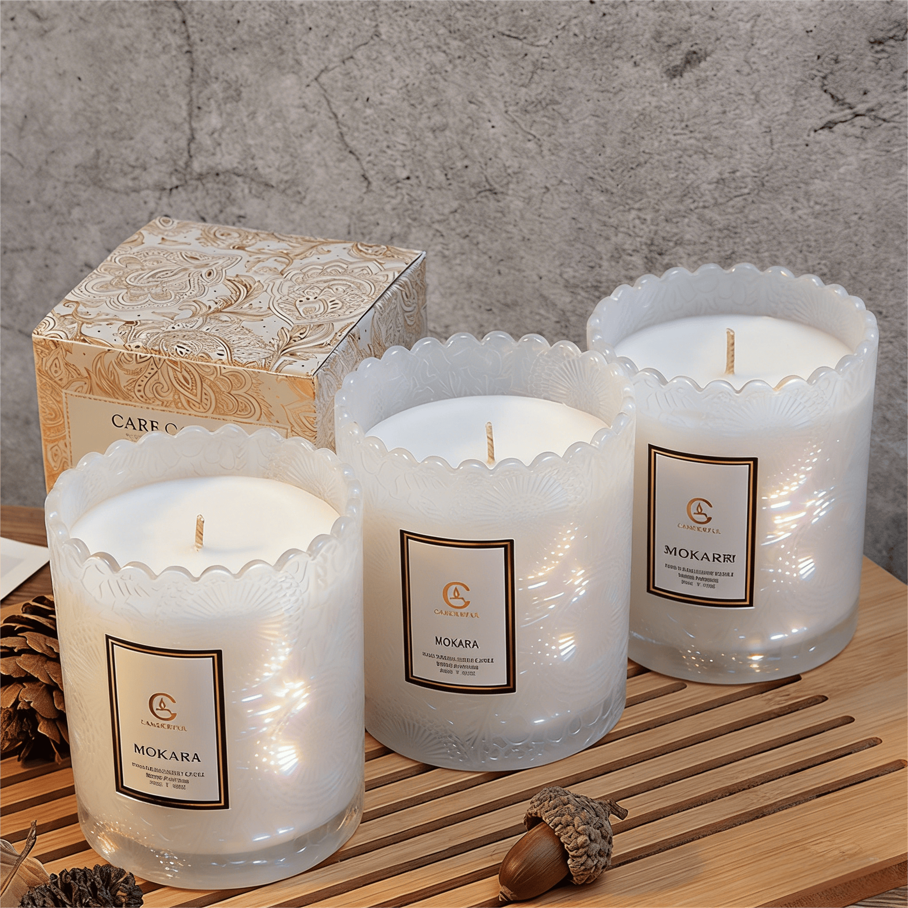 Zooly Bougie parfumée à bordure dentelée senteur Morris Orchid - 200 g